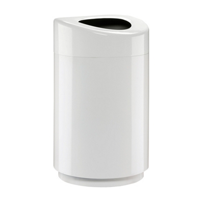Safco® Open Top Oval Waste Receptacle, 14 gal, Steel, Black ; Ships in