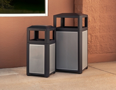 Evos™ Series Steel Indoor and Outdoor Trash Receptacle- 15 Gallon