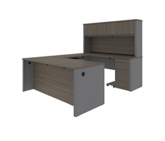Prestige Plus U-Shaped Desk with Hutch and File Storage