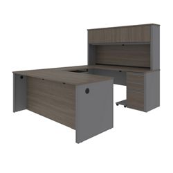 Prestige Plus U-Shaped Desk with Hutch and File Storage