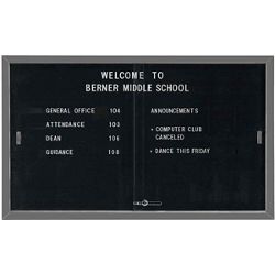 AARCO Changeable Letter Board Message Center with Wood Frame