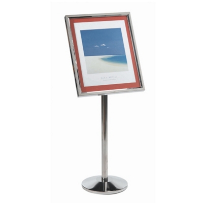 Broadcasters Chrome Standing Sign Holder - 20"W x 24"D