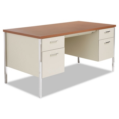 Double Pedestal Metal Desk 60" x 30"