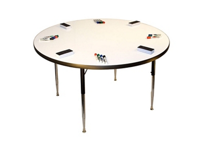 Height Adjustable Whiteboard Table - 36"DIA