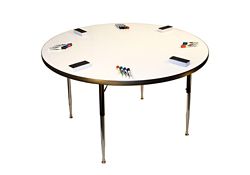 Height Adjustable Whiteboard Table - 48"DIA