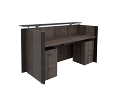 Allure Glass Top Reception Desk - 80"W x 38"D