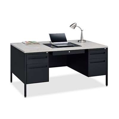 Midland Double-Pedestal Steel Desk - 60 W x 30 D