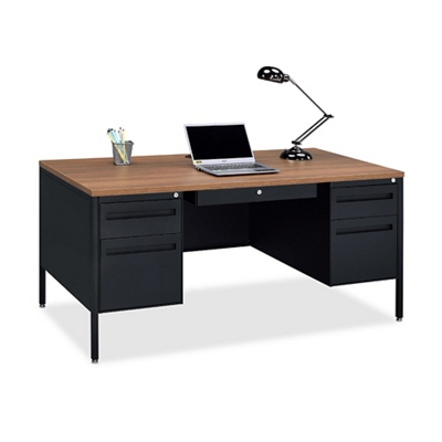 Midland Double-Pedestal Steel Desk - 60 W x 30 D