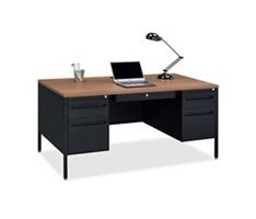 Midland Double-Pedestal Steel Desk - 60 W x 30 D