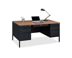 Midland Double-Pedestal Steel Desk - 60 W x 30 D