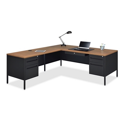 Midland L-Shaped Steel Desk - 72"W x 78"D