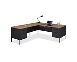 Midland L-Shaped Steel Desk - 72"W x 78"D