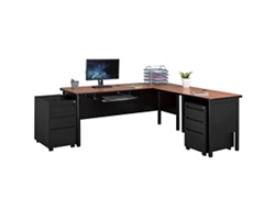 Stahl L-Shaped Desk With Mobile Pedestals -