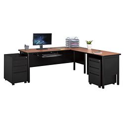 Stahl Steel L-Desk With Pedestals