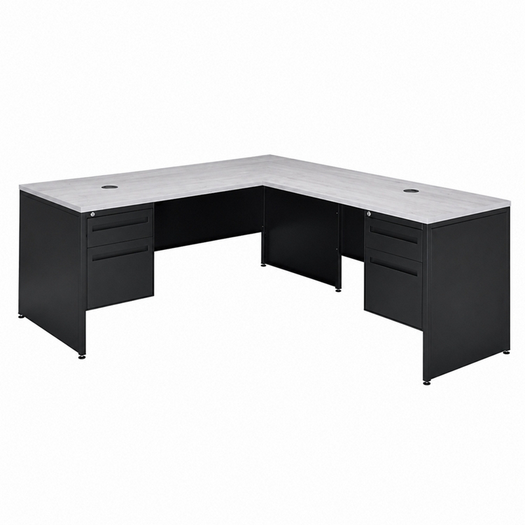 Carbon Reversible L-Shaped Steel Desk - 66