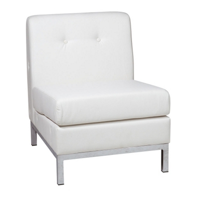 Faux leather armless online chair