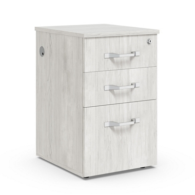 Allure Three Drawer Storage File Pedestal w/Power