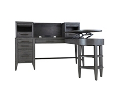 Argenta L-Shaped Desk w/ Lift Top Return and Hutch - 68"W x 73"D