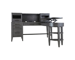 Argenta L-Shaped Desk w/ Lift Top Return and Hutch - 68"W x 73"D