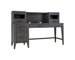 Argenta Single Pedestal Writing Desk w/ Hutch