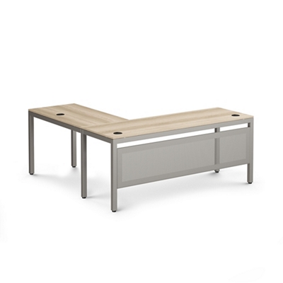 At Work Reversible L-Shaped Desk with Modesty Panel - 60