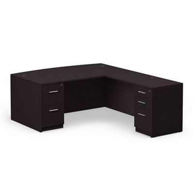 At Work Reversible Bowfront L-Shaped Desk - 71