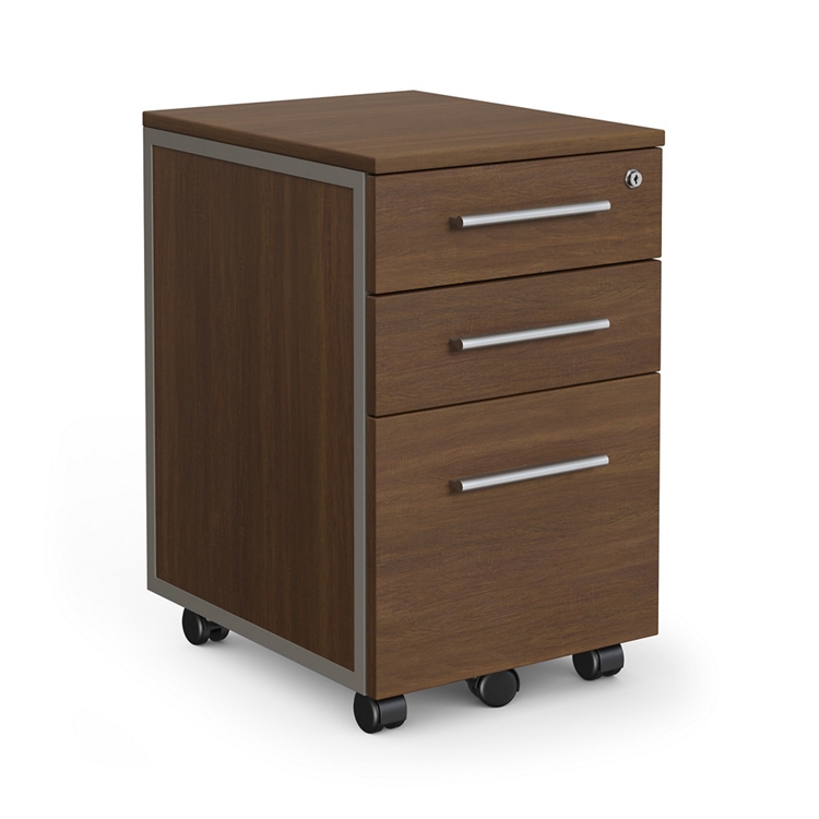 VINGLI Dark Brown Wood Lateral File Cabinet With Lock, 4 Drawer & 4 Open Shelves, Rolling File Cabinet For Home Office, Letter Sized