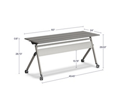 Pirouette Rectangular Flip-Top Training Table - 60