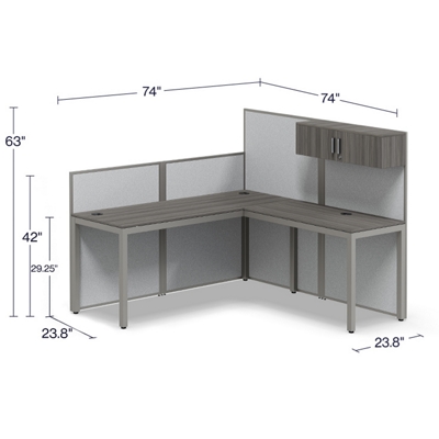 At Work L-Shaped Cubicle Workstation - 72