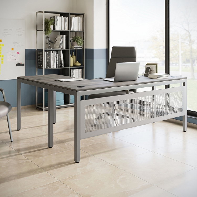At Work Reversible L-Shaped Desk with Modesty Panel - 72