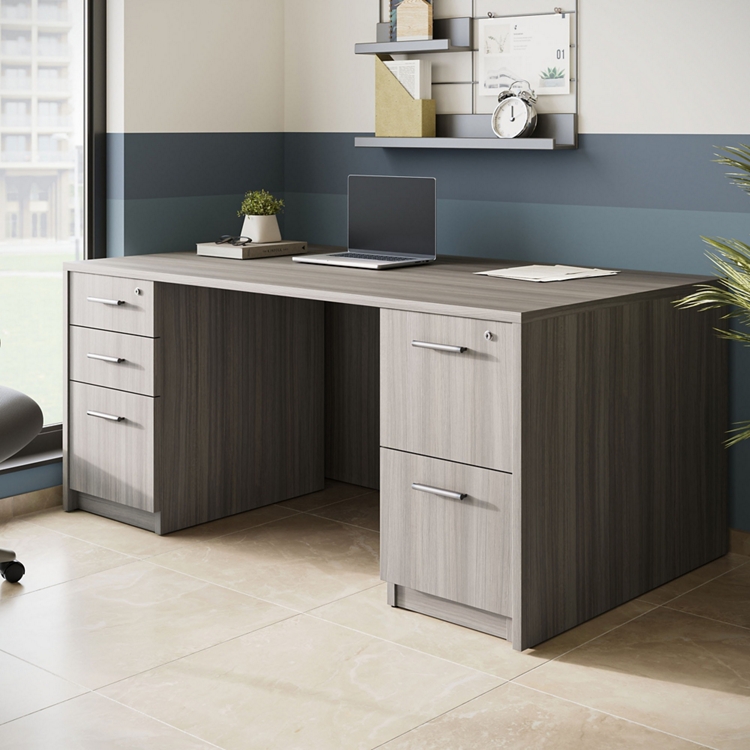 At Work Double Pedestal Desk - 66
