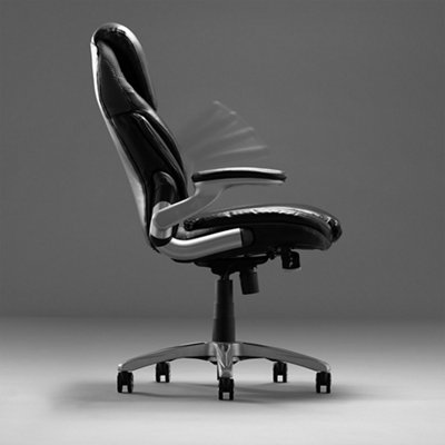 Avanti Faux Leather Executive Office Chair with Flip Arms