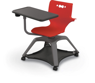 Soft Caster Tablet Chair with Arms