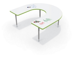 CogNitiv Horseshoe Height Adjustable Activity Table with Whiteboard Top