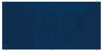 Magnetic Glass Board  with Brass Mounts 4'H x 8'W