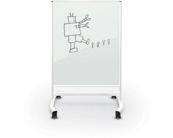 Mobile Magnetic Glass Board 3'W x 4'H