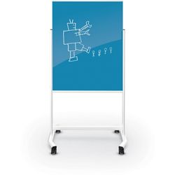 Mobile Magnetic Glass Board 3'W x 4'H