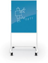 Mobile Colored Magnetic Glass Board 3'H x 4'W