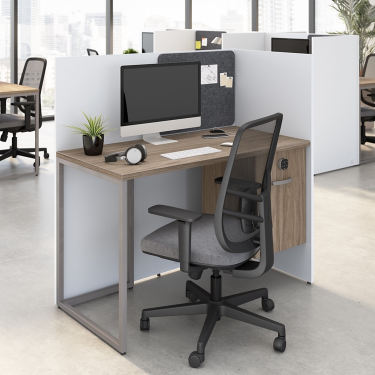 Officeデスク Tetrised Workstation with Full Back Panel - 48
