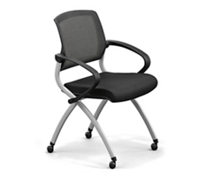 Nex Polyurethane Nesting Chair with Arm and Mesh Back