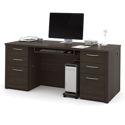 Embassy Double Pedestal Executive Desk with Keyboard Tray - 71"W