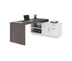 Equinox L-Shaped Desk with Open Storage and Utility Drawers - 71"W