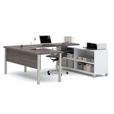 Pro Linea Reversible U-Desk Credenza with Open Storage - 71.1"W