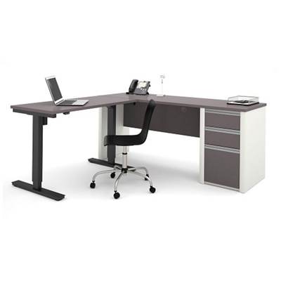 Connexion Reversible L-Shaped Desk with Adjustable Height Return