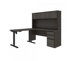 Prestige Plus Reversible L-Shaped Desk with Adjustable Height Return