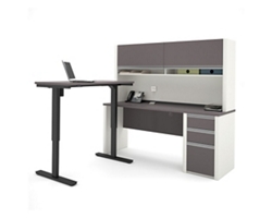Connexion Reversible L-Shaped Desk with Adjustable Height Return