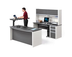 Connexion Executive U-Desk with Adjustable Height Bridge