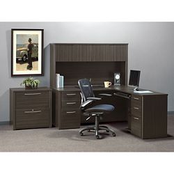 Embassy Office Set with Reversible L-Shaped Desk, Hutch and File Storage