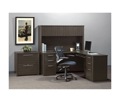 Embassy Office Set with Reversible L-Shaped Desk, Hutch and File Storage
