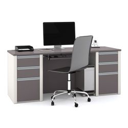 Connexion Bowfront Computer Desk with Locking Utility Drawers